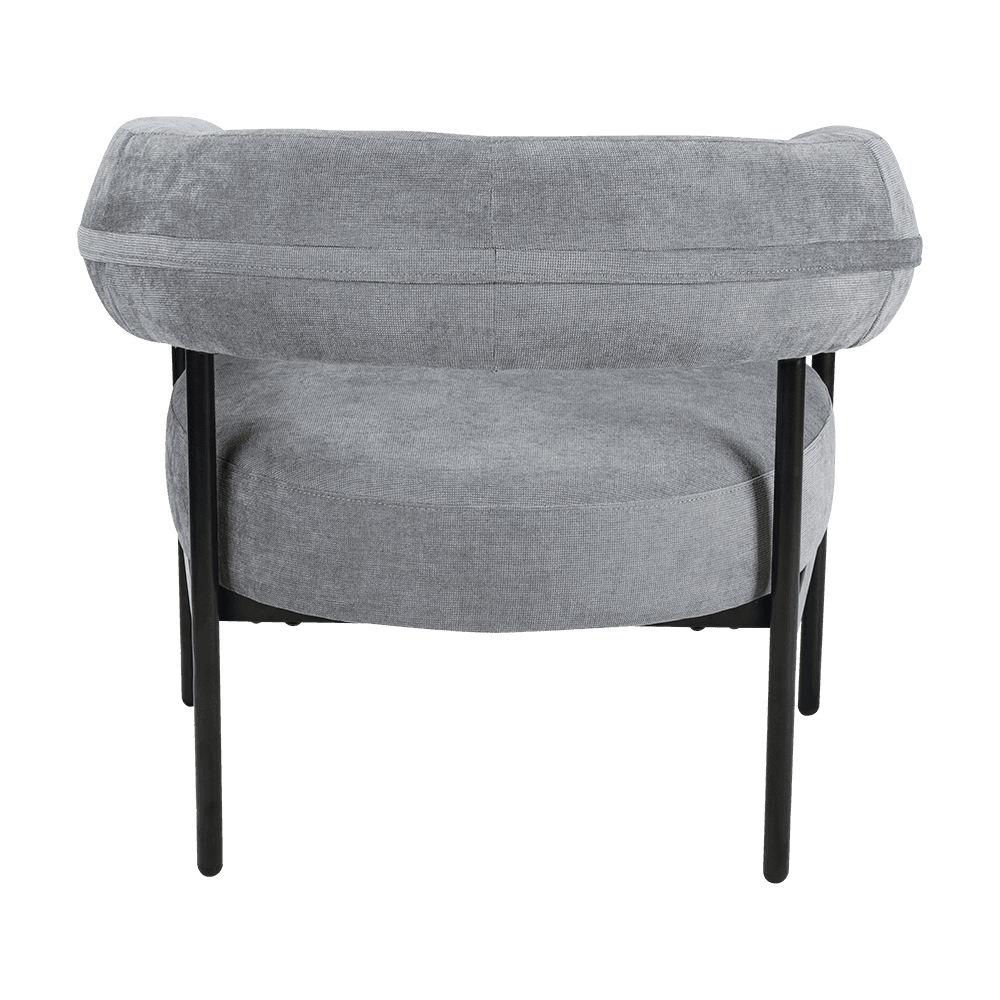 Grå metalramme lounge stol