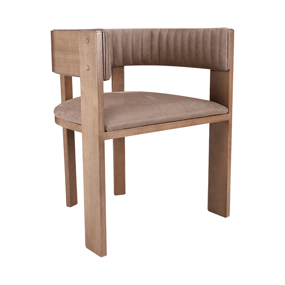 Polstret vintage solid træ spisestol