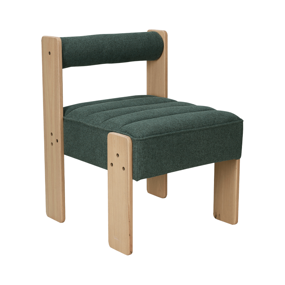 Stof gummi træ spisestol