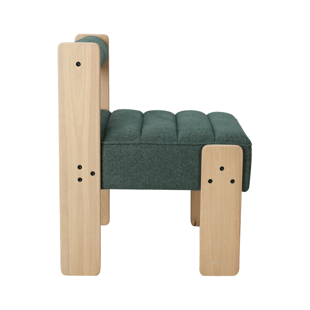 Stof gummi træ spisestol