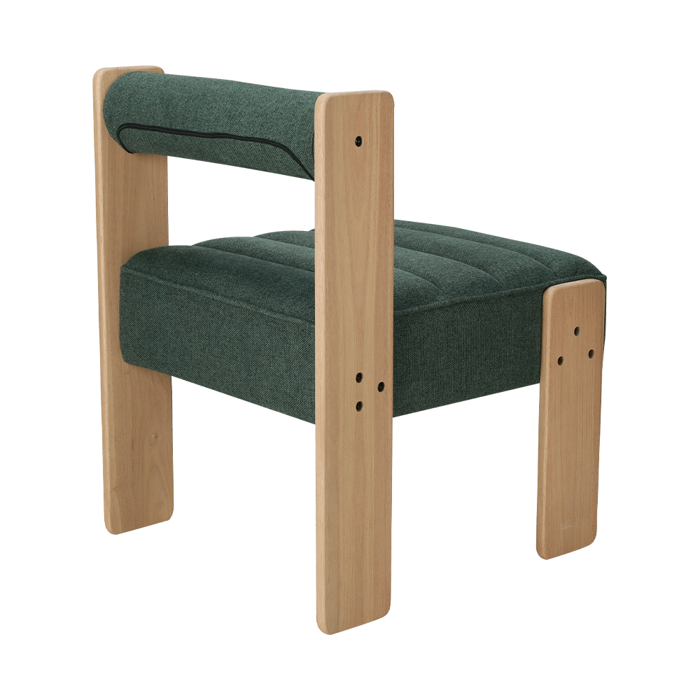 Stof gummi træ spisestol