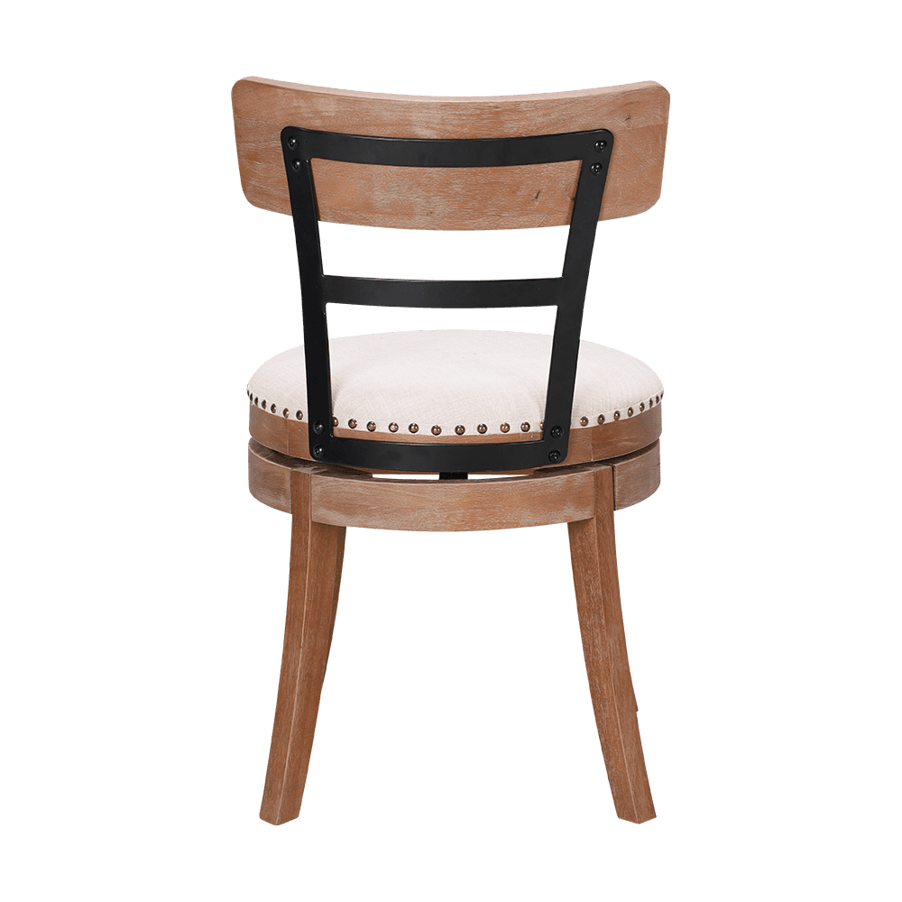 Round pude solid træ spisestol