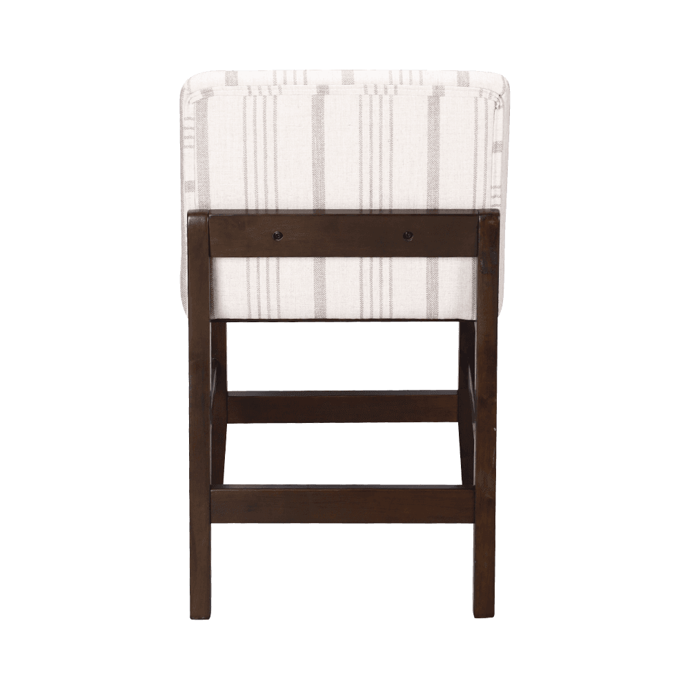 Stribet stof solid træ spisestol