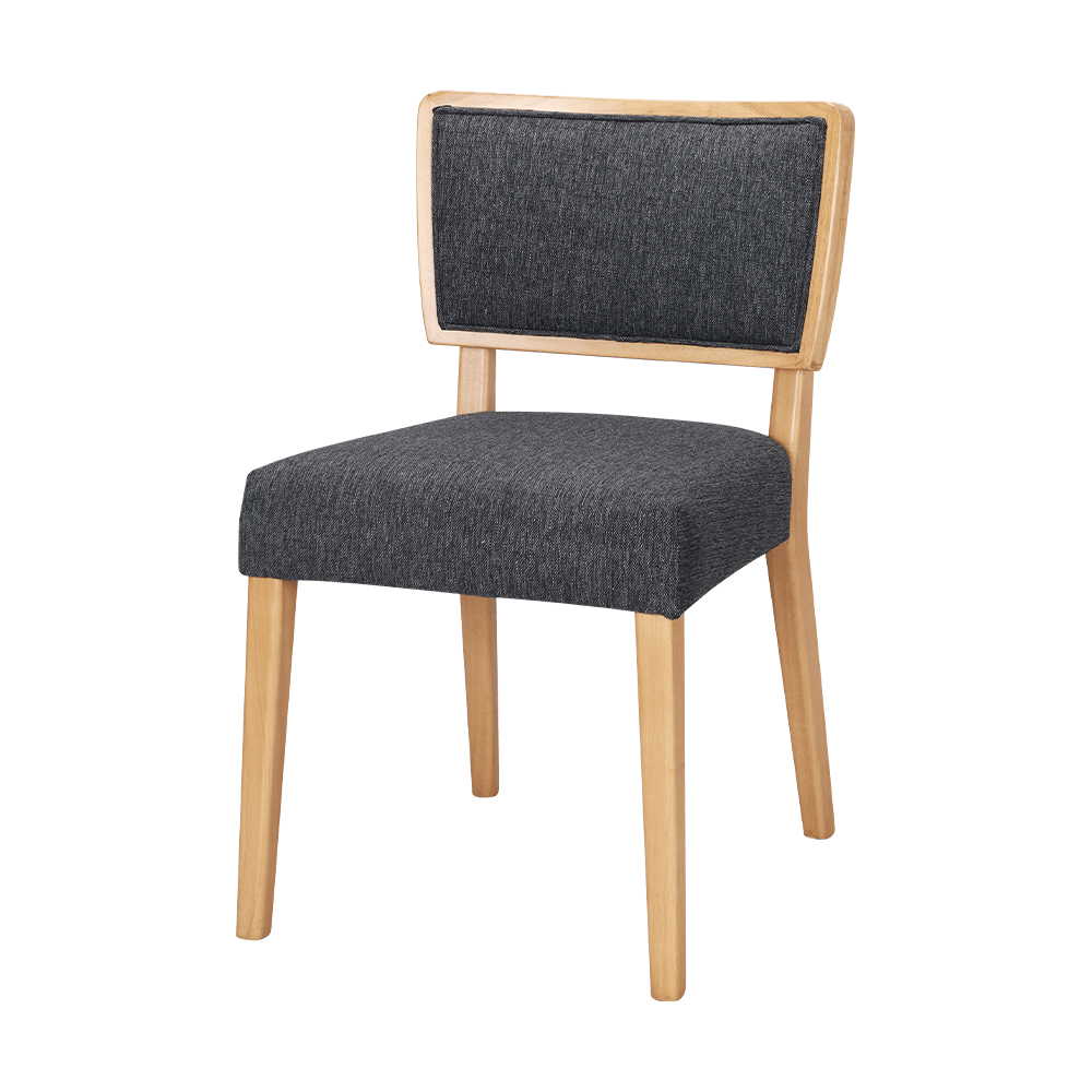 Læderskumpude solid træ spisestol