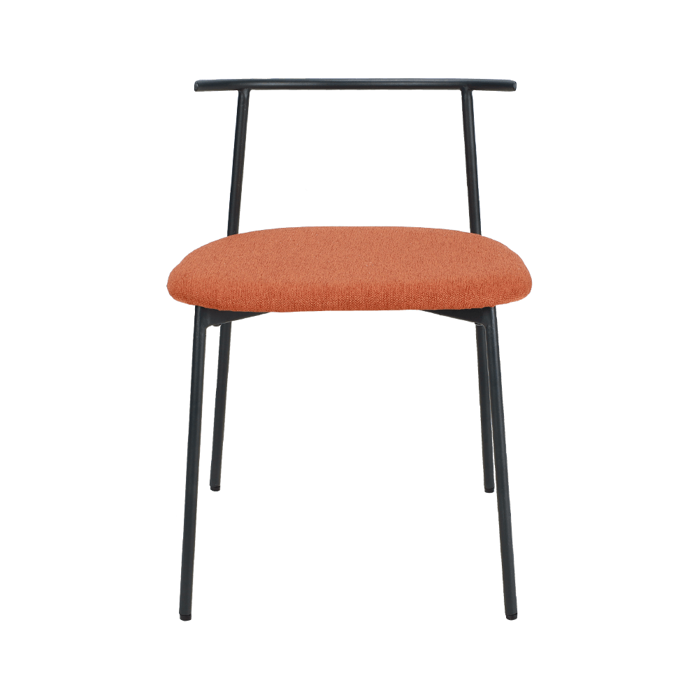 Orange buet tilbage metal ben spisestol