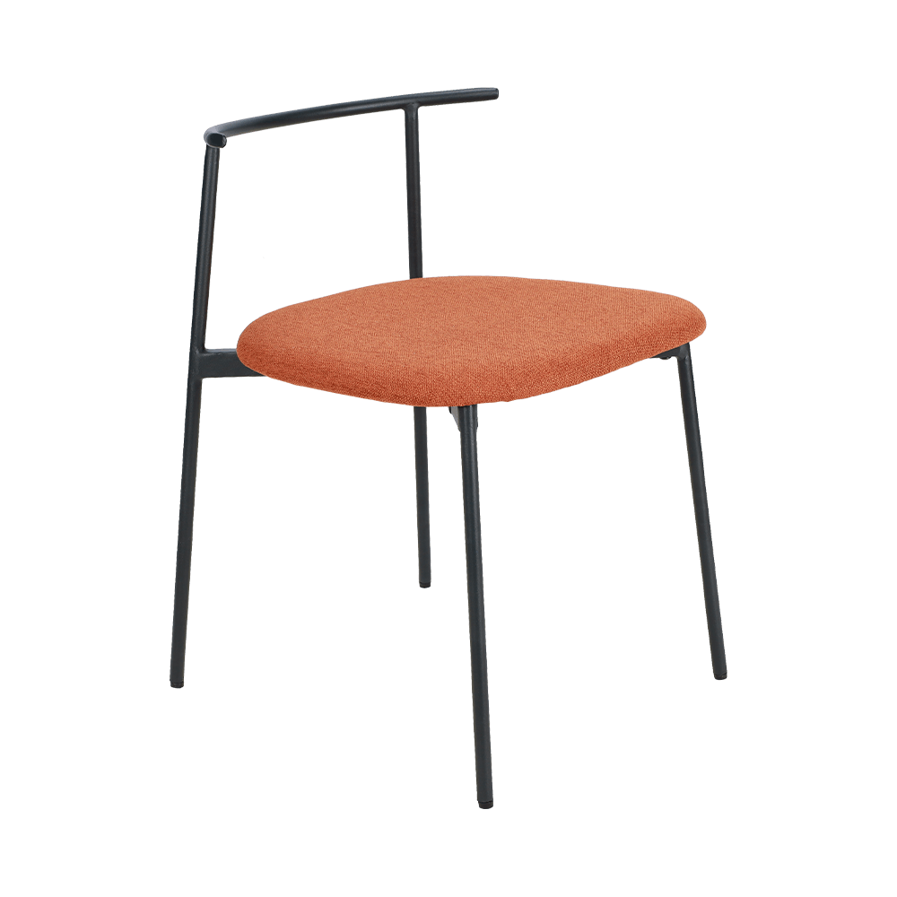 Orange buet tilbage metal ben spisestol