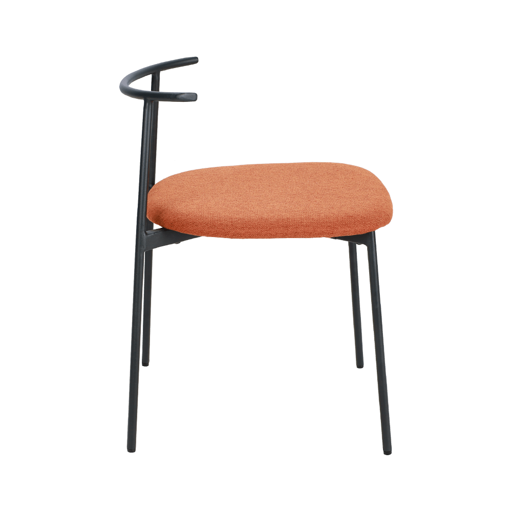 Orange buet tilbage metal ben spisestol