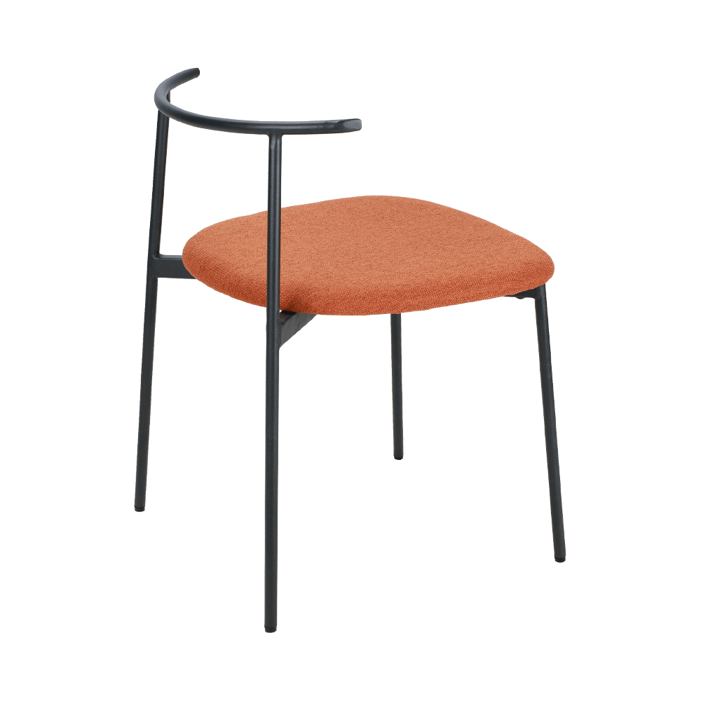 Orange buet tilbage metal ben spisestol